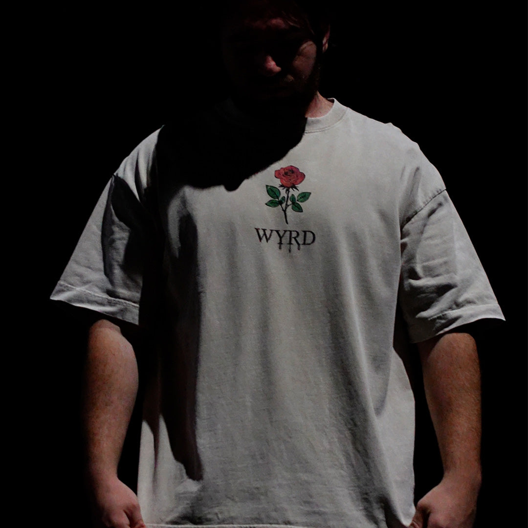 Wyrd & Roses Tee - Apricot Oversized (Snow Wash)