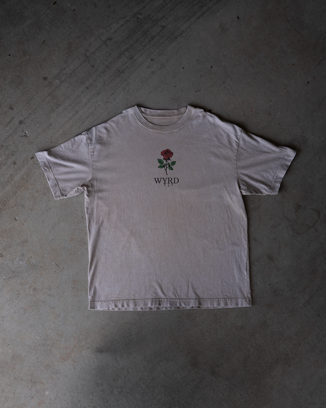 Wyrd & Roses Tee - Apricot Oversized (Snow Wash)
