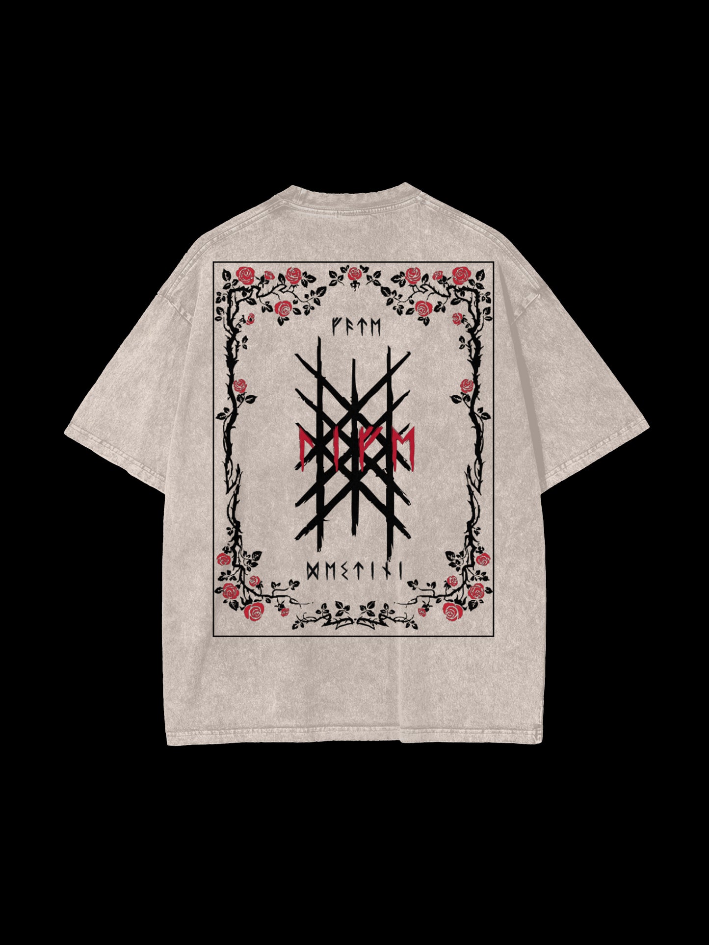 Wyrd & Roses Tee - Apricot (Snow Wash)