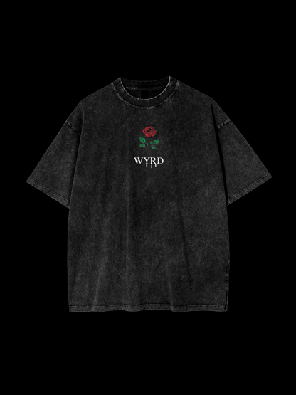 Wyrd & Roses Tee - Black (Snow Wash)