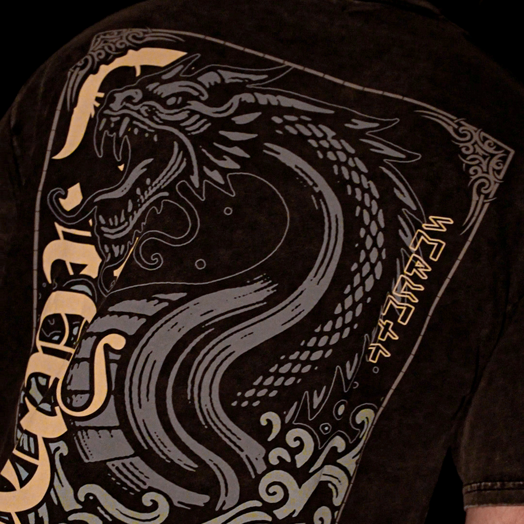 World Serpent Tee - Oversize (Acid Wash)